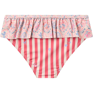 Купальник раздельный Wheat "Bothilda Pink Heart Flowers", цветущие полоски